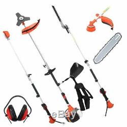 52cc Multi Function Garden Tool 5 in 1 Petrol Strimmer Brush Cutter Chainsaw UK