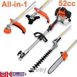 52cc Multi Function Garden Tool Brush Cutter, Grass Trimmer, Chainsaw, All-in-1