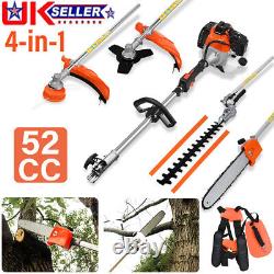 52cc Multi Garden Tool Hedge Trimmer Petrol Grass Strimmer Brush Cutter Chainsaw