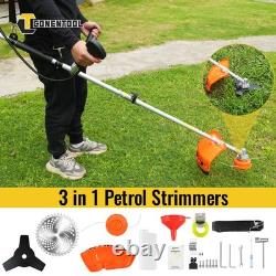 52cc Multi Tool Petrol Strimmer Garden Brush Cutter Grass Line Trimmer 2-Stroke