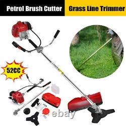 52cc Petrol 2 in1 Grass Strimmer Brush Cutter Home Garden Hedge Trimmer Line Set