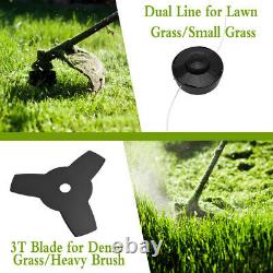52cc Petrol 2 in1 Grass Strimmer Brush Cutter Home Garden Hedge Trimmer Line Set