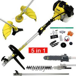 52cc Petrol 5 in1 Garden Multi Tool Grass Trimmer, Chainsaw Pruner, Brush Cutter