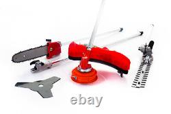 52cc Petrol 5 in 1 Garden Multi Tool Hedgetrimmer Strimmer Pruner Brushcutter