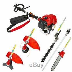 52cc Petrol 5-in-1 Garden Multi Tool Trimmer Brush Cutter Chainsaw Pruner