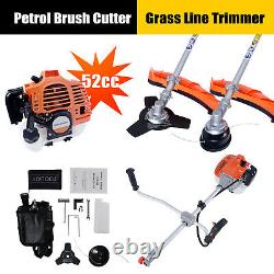 52cc Petrol Backpack Brush Cutter Strimmer Grass Trimmer Garden 2 Stroke Kit