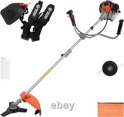 52cc Petrol Garden Brush Cutter, Grass Line Trimmer 107L x 28W cm 2.2kW 7500 RPM