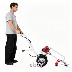 52cc Petrol Wheeled Brush Cutter 2-Stroke Grass Heavy Duty Red Handles Trolley