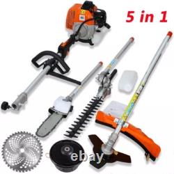 5 In 1 Petrol Brush Cutter Strimmer Grass Trimmer Garden 52Cc 2 Stroke Kit Uk