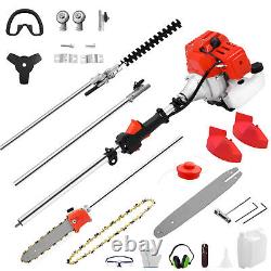 5 in 1 52cc Petrol Hedge Trimmer Chainsaw Brush Cutter Pole Saw Outdoor Tools UK