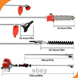 5 in 1 52cc Petrol Hedge Trimmer Chainsaw Brush Cutter Pole Saw Outdoor Tools UK