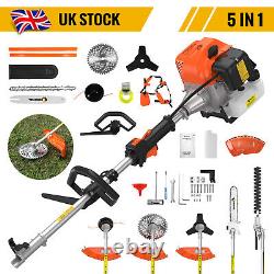 5-in-1 52cc Petrol Strimmer Brush Cutter Garden Grass Line Trimmer 2-Stroke Tool