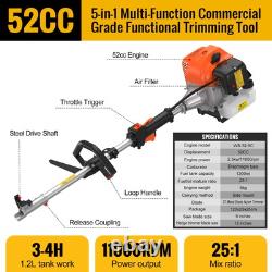 5 in 1 Garden Multi Tool 52cc Petrol Strimmer & Brush Cutter
