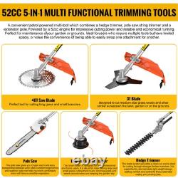 5 in 1 Garden Multi Tool 52cc Petrol Strimmer & Brush Cutter