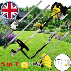 5 in 1 Hedge Trimmer Multi Tool Petrol Strimmer BrushCutter Garden Chainsaw 52cc