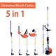 5 In 1 Multi Function Garden Tool 52cc Petrol Strimmer Brush Cutter Chainsaw New