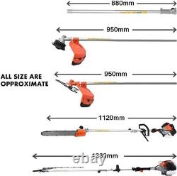 5 in 1 Petrol Brush Cutter Grass Trimmer Garden Multi Tool with Extension Pole