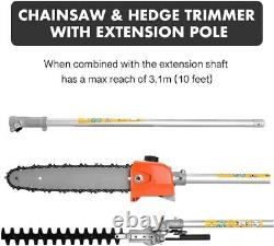 5 in 1 Petrol Brush Cutter Grass Trimmer Garden Multi Tool with Extension Pole