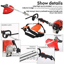 5 in 1 Petrol Brush Cutter Strimmer Grass Trimmer Garden 52cc 2 Stroke Kit UK