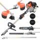 5 In 1 Petrol Garden Tool Brush Cutter, Grass Trimmer, Chainsaw, Hedge Trimmer