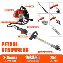 5-in-1 Petrol Strimmer 52cc Brush Cutter Garden Grass Line Trimmer 2-Stroke Tool