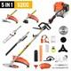 5 In 1 Petrol Strimmer Garden Multi Tool 52cc Hedge Trimmer Chainsaw Brushcutter