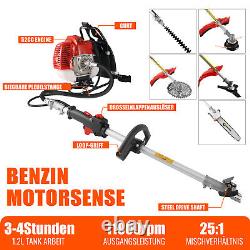 5in1 Petrol Strimmer 52cc Brush Cutter Garden Grass Trimmer 2-Stroke Backpack UK