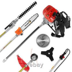 5in1 Petrol Strimmer 52cc Brush Cutter Garden Grass Trimmer 2-Stroke Backpack UK