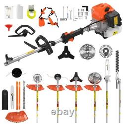 6 in1 52CC Hedge Trimmer Multi Tool Petrol Strimmer Brush Cutter Garden Chainsaw