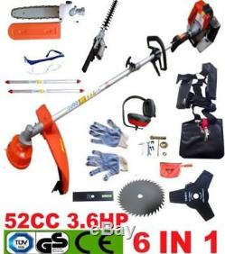 6 in1 Petrol Strimmer Multi Function Garden Tool, Brush Cutter Chainsaw New