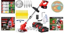 All-in-One Adjustable Grass Trimmer with Dual Batteries for Yard & Garden Use