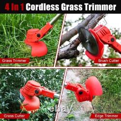 All-in-One Adjustable Grass Trimmer with Dual Batteries for Yard & Garden Use
