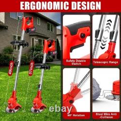 All-in-One Adjustable Grass Trimmer with Dual Batteries for Yard & Garden Use