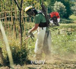 BU-KO 52cc Backpack Petrol Strimmer, Brush Cutter 3t Blade, 40t Blade