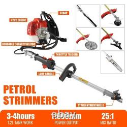 Conentool Heavy Duty 52CC 5in1 Petrol Brushcutter 2-Stroke Gas Strimmer Chainsaw
