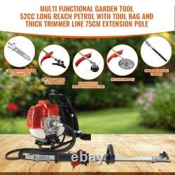 Conentool Heavy Duty 52CC 5in1 Petrol Brushcutter 2-Stroke Gas Strimmer Chainsaw