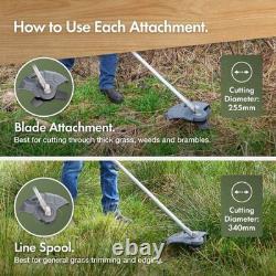 Cordless Brush Cutter And Grass Trimmer 36V 2 in 1 Home Garden Strimmer Tool