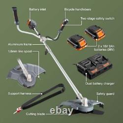 Cordless Brush Cutter And Grass Trimmer 36V 2 in 1 Home Garden Strimmer Tool