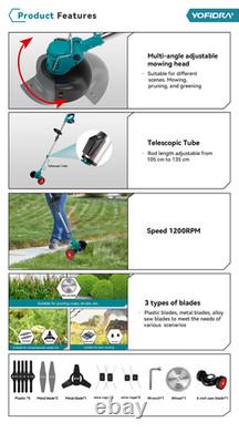 Cordless Strimmer 20V Bundle Grass Trimmer Kit Garden Electric Lawn Edger Cutter