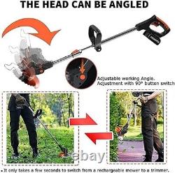 Electric Garden Strimmer Cordless 2 Batteries Telescopic Brush Cutter Light