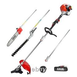 Excel 52cc Petrol 5 in 1 Multi Tool Function Pole Saw Brush Cutter Grass Trimmer