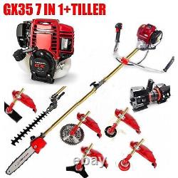 GX35 pole saw brush cutter 4 strokes gas edger brush mower + yard tiller trimmer