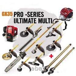 GX35 pole saw brush cutter 4 strokes weed eater edger pruning saw shear +2 poles