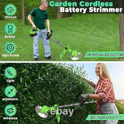 Garden Cordless Strimmer, Electric Cordless Strimmer, Brush Cutter with Blades