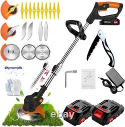 Garden Cordless Strimmer, Electric Grass Strimmer with 2 X 21V Batteries and UK