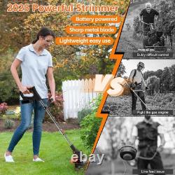 Garden Cordless Strimmer, Electric Grass Strimmer with 2 X 21V Batteries and UK