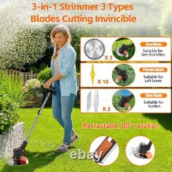 Garden Cordless Strimmer, Electric Grass Strimmer with 2 X 21V Batteries and UK