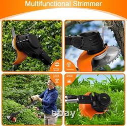 Garden Cordless Strimmer, Electric Grass Strimmer with 2 X 21V Batteries and UK
