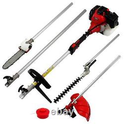 Garden Hedge Trimmer 5 in 1 Petrol Strimmer Chainsaw Brushcutter Multi Tool 52cc