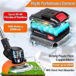 Garden Strimmer Cordless with Blades Grass Electric Telescopic Brush Cutter